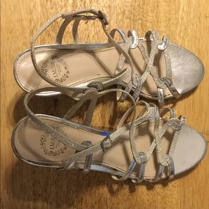 Silver sandal wedges